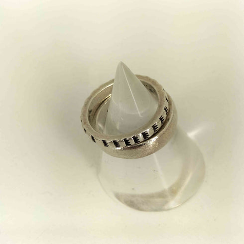 インディアンジュエリー INDIAN JEWELRY NAVAJO Stanley Parlker SV2連リング STERLING メンズ  8号